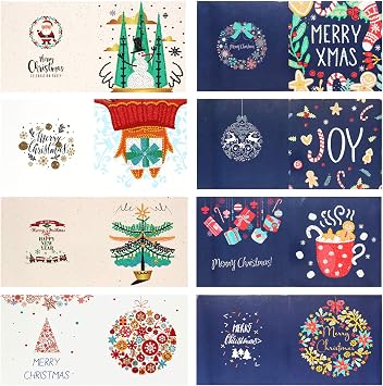 DIY Christmas Cards Diamond Painting Greeting Cards Kits Xmas Cards Paint by Number Holiday Cards for Holiday & Gift-Giving - 8 Pack