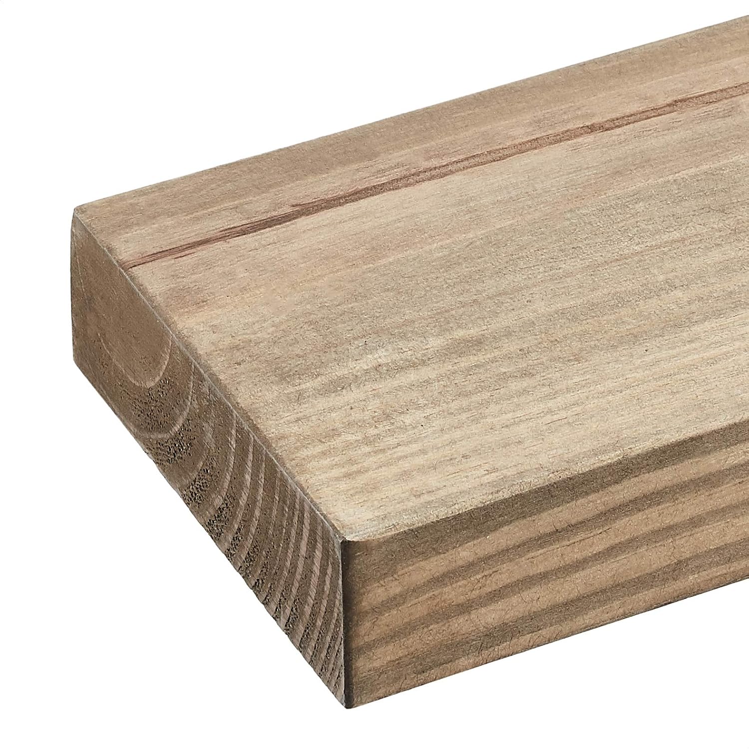 Amazon Basics Floating Shelves - 16, 20, 24-Inch, Natural Wood, Set of 3