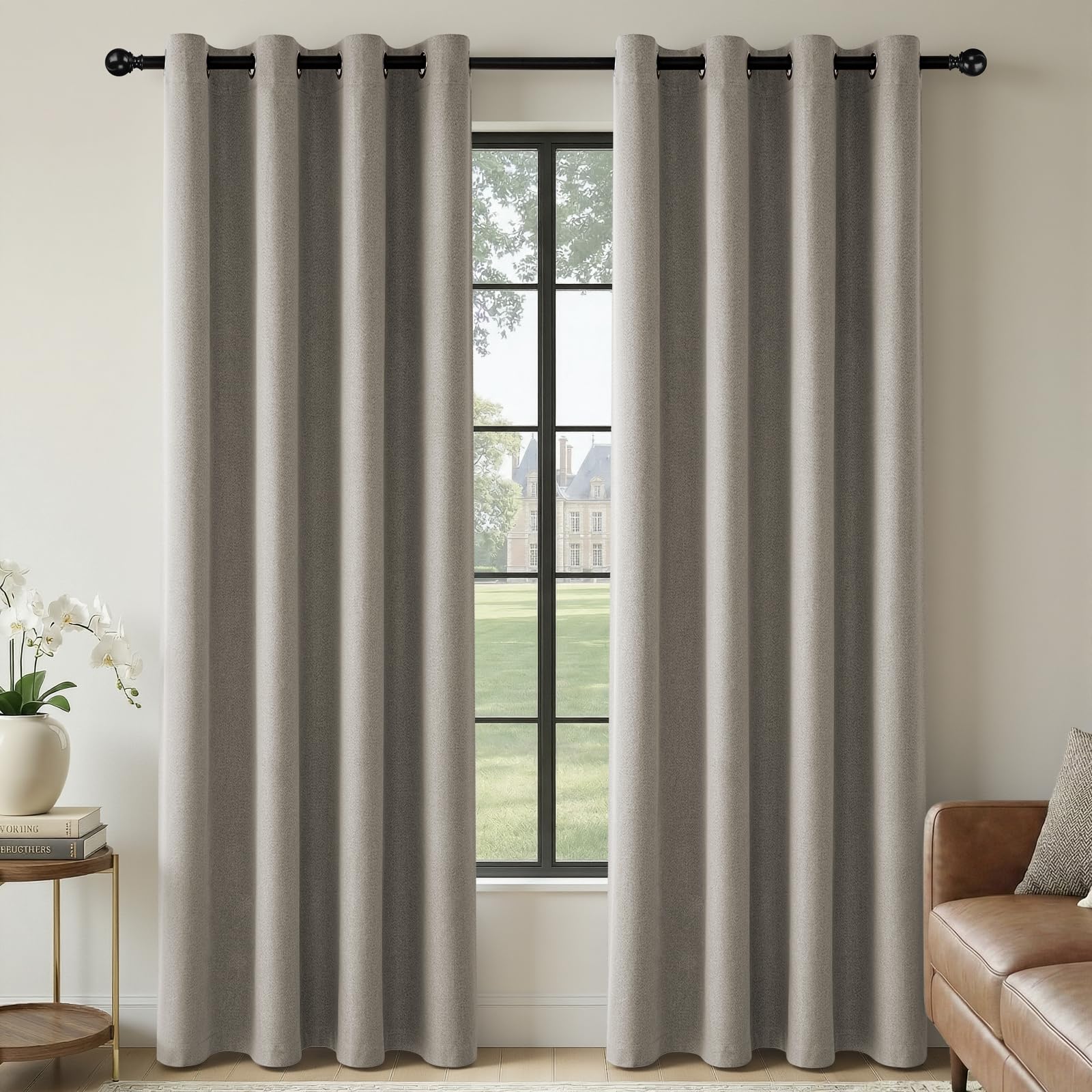 HushLoom Vorhänge Verdunklungsvorhang Blackout Gardinen aus Polyester mit Ösen 2er Set