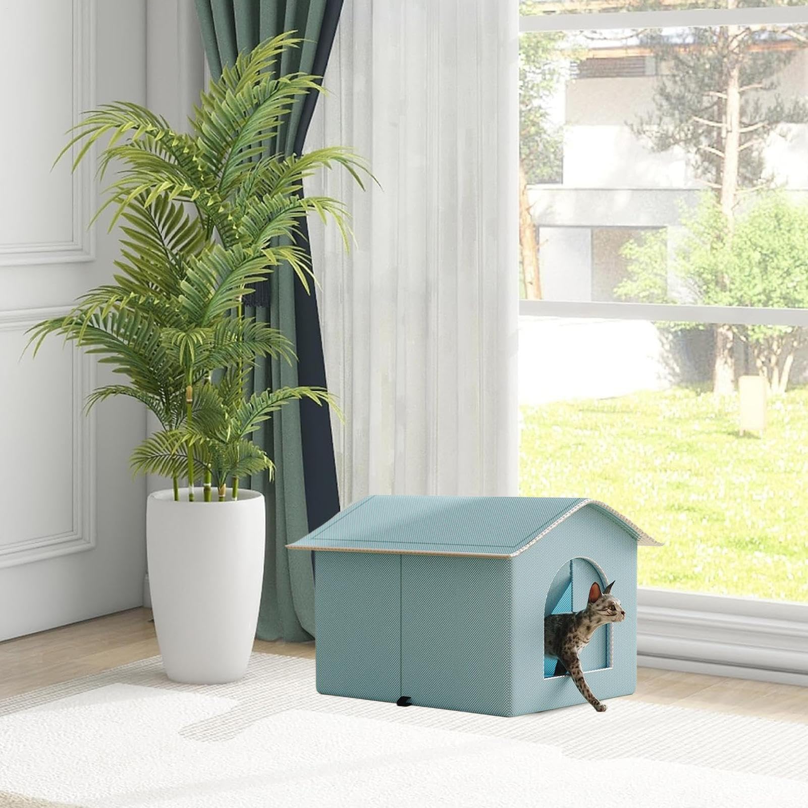 Casa Helada para Perros, Enfriador Cerrado, Refugio Aislado para Todas Las Estaciones, diseño cómodo Transpirable, refrigeración para Mascotas para Perros y pequeños, medianos y Grandes