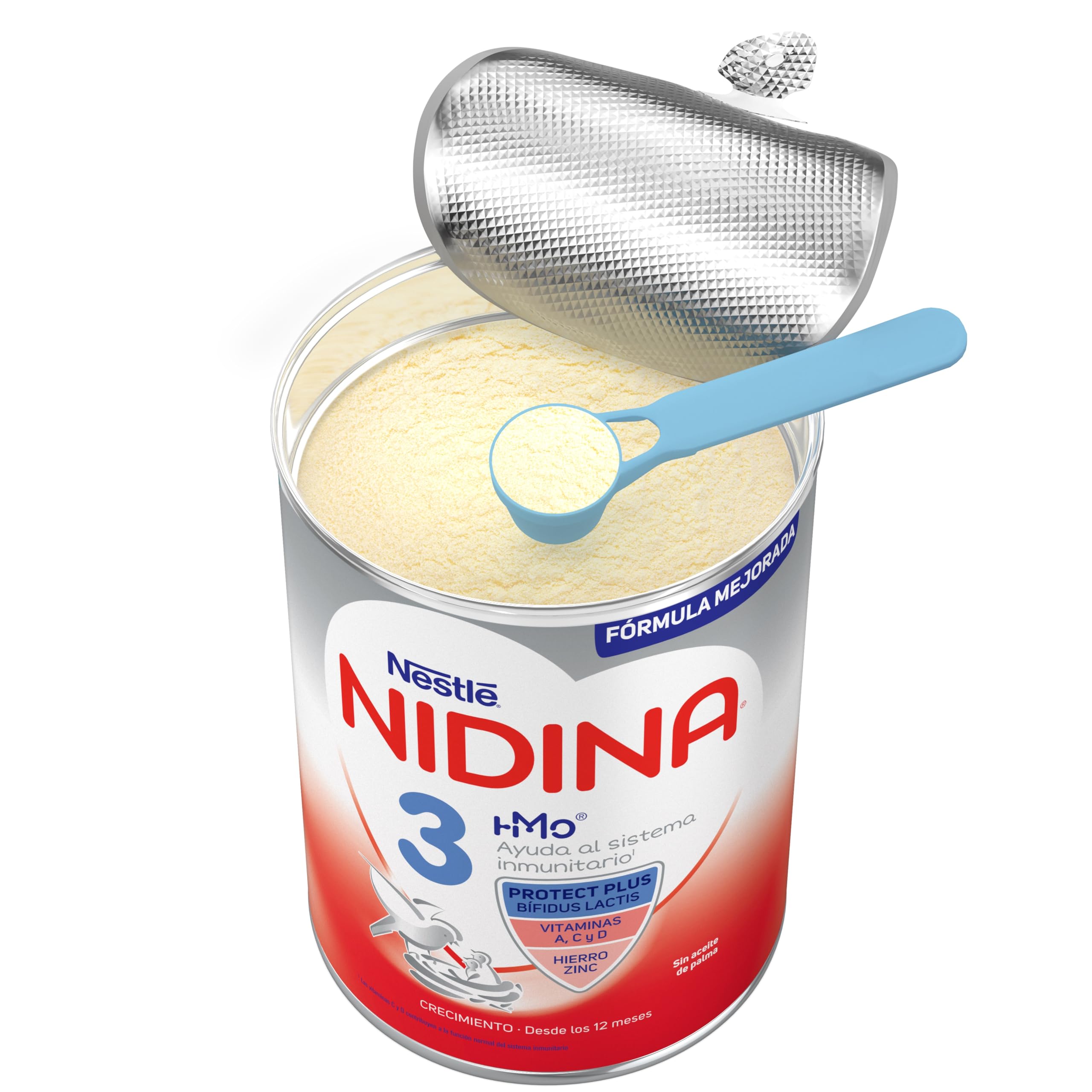 Nestlé NIDINA 3 Leche de crecimiento en polvo para bebés a partir de 12 meses, 3 x 800g