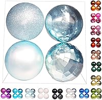 Vista 63 de Emopeak 24 bolas decorativas para árbol de Navidad, 4 estilos inastillables, decoración de árbol de Navidad, esferas colgantes para decoración