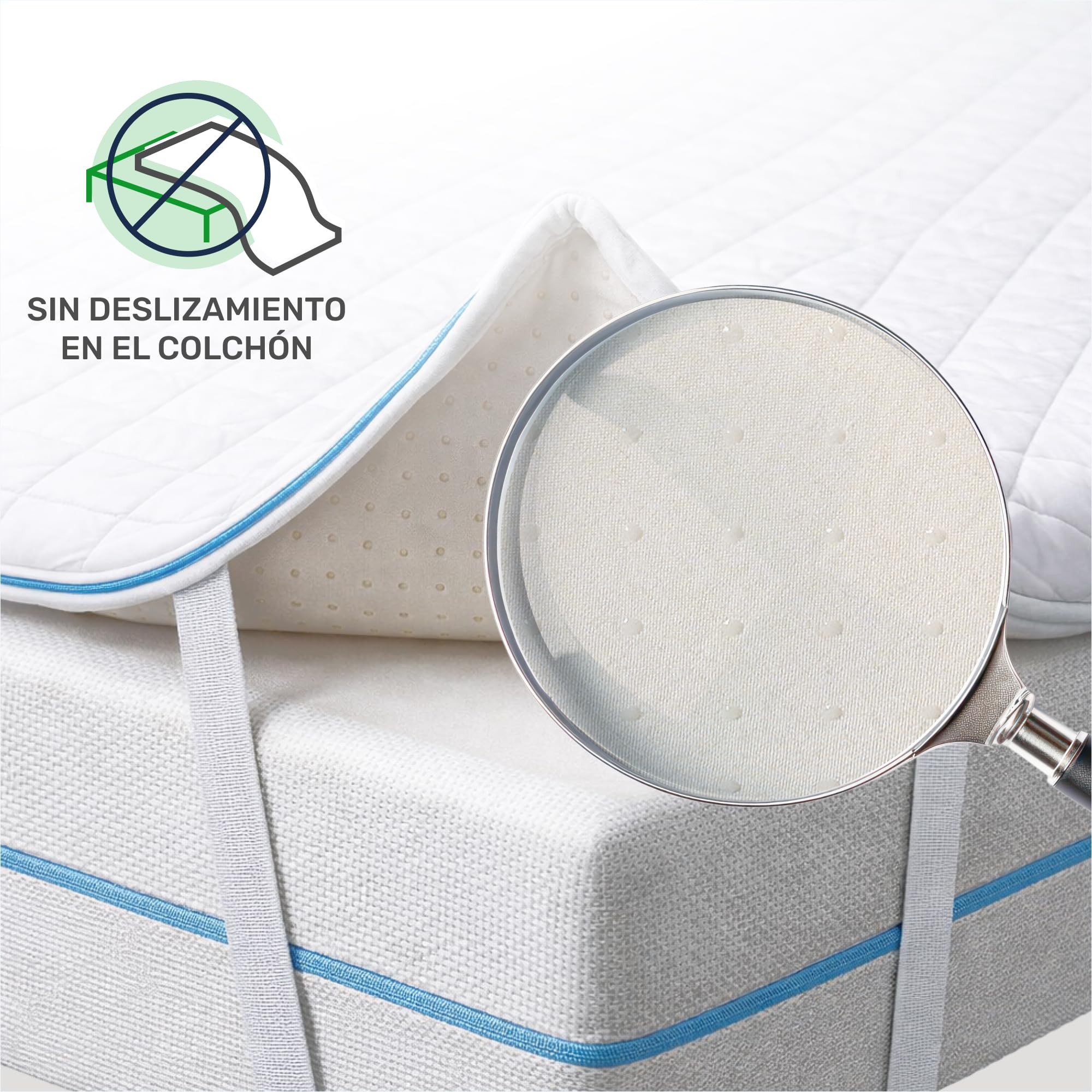 Topper de colchón Dailydream 180x200 cm | Espuma viscoelástica | Altura de 5 cm | H1/2 | Edición Pure, Modelo M | para Camas Box Spring y Camas de Invitados | Antideslizante con Puntos de Agarre