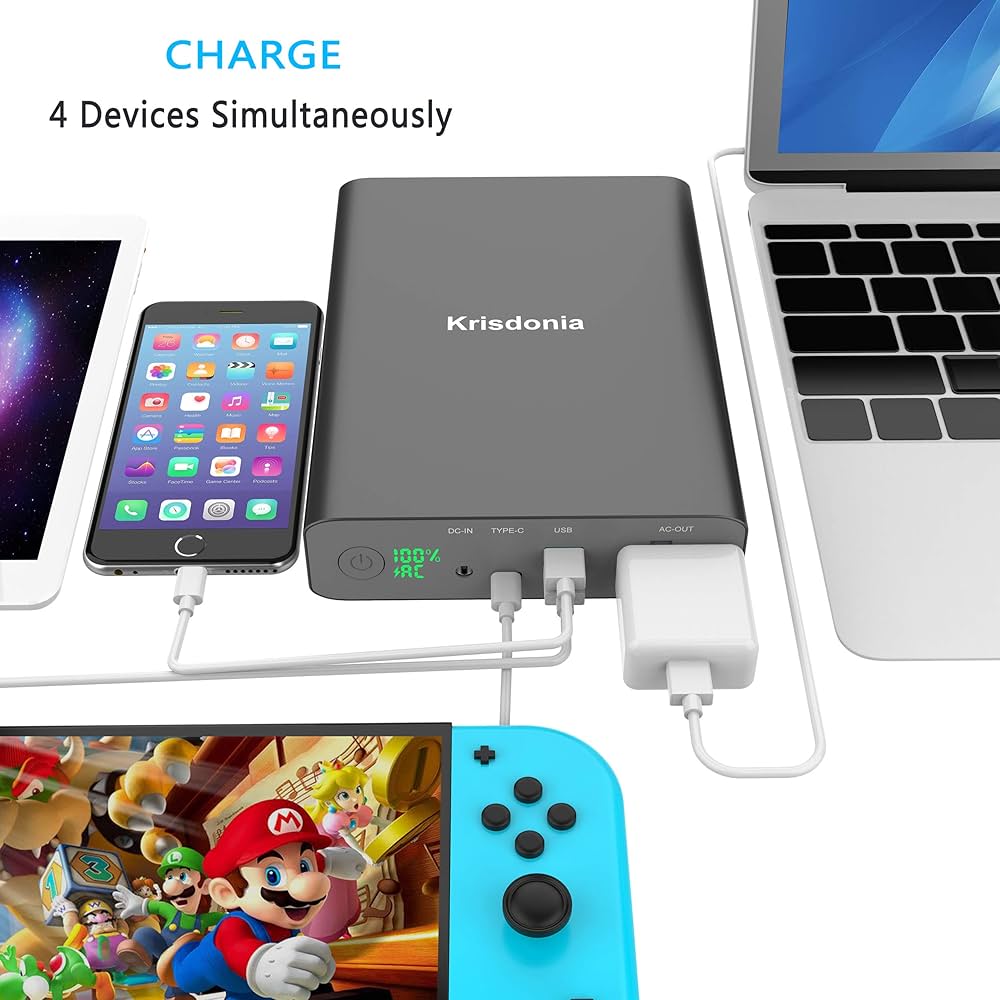 o*r様 Krisdonia AC Power Bank 60000mAh ポー Amazon.com: Krisdonia AC Outlet Portable Charger 60000mAh