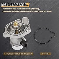 Vista 5 de Conjunto de carcasa de termostato de refrigerante de motor de aluminio mejorado compatible con Buick Encore 2013-2020 Chevy Cruze Sonic Trax