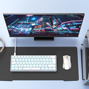 TMKB T61SE Gaming Mechanical Keyboard with German QWERTZ Layout Red Switch White