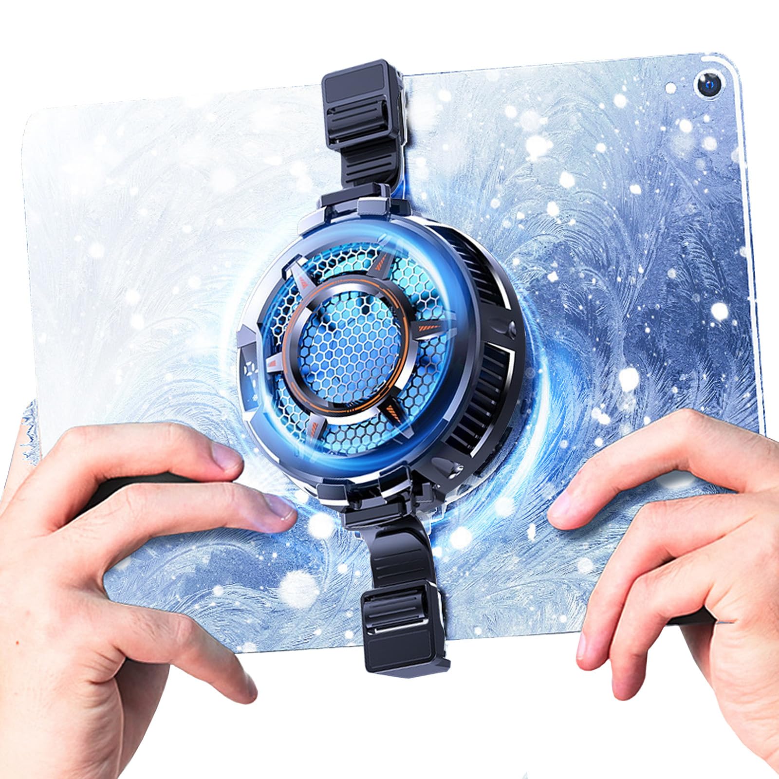 Enfriador magnético para iPad de 30 W Tablet Cooler con 3 modos de enfriamiento Mini Ventilador para Ordenador Portátil Gaming con Cable de Carga Tipo C, 2 tipos de instalaciones, 10,5 x 10,5 x 3 cm