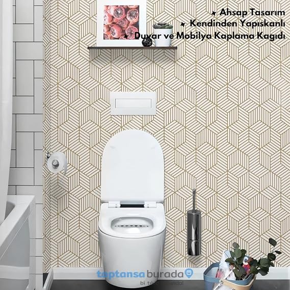 TechnoSmart 45cm×100cm Kendinden Yapışkanlı Kaplama Kağıdı Mutfak Dolap Masa Duvar Modern Görünümlü