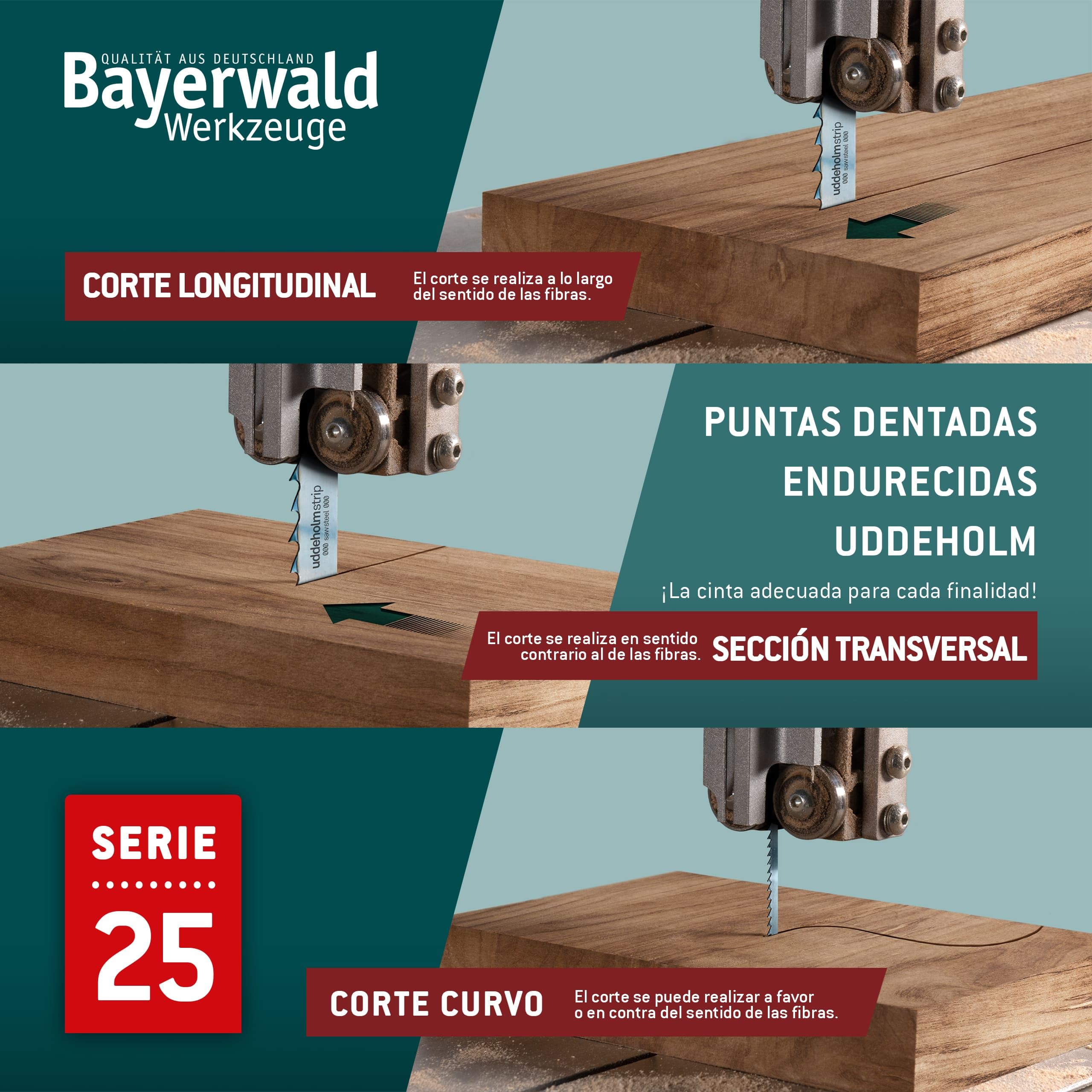Bayerwald Uddeholm - Hoja de sierra de cinta (2240 x 10 x 0,6 x 6 mm, para todo tipo de madera/cinta de sierra, apta para Elektra Beckum, etc.).