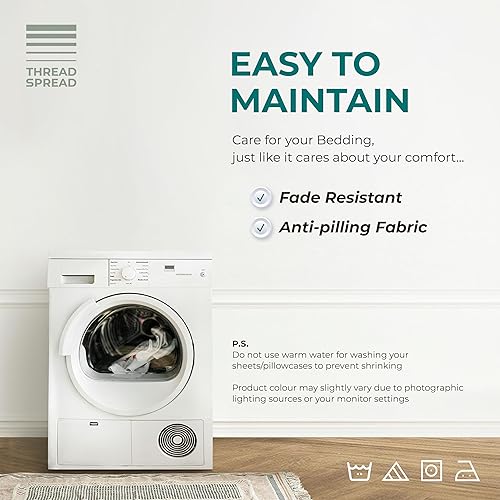 Miniatura 8 de THREAD SPREAD Viscosa de sábanas de bambú, juego de 5 piezas, sábanas para cama dividida tamaño King, con sábana bajera de bolsillo profundo,