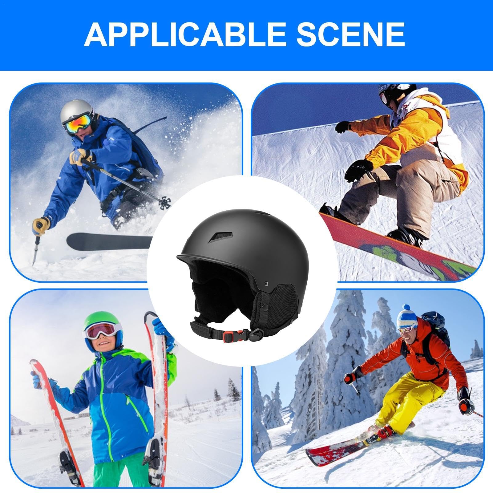 Cappello di sicurezza per lo sci, Cappello di sicurezza per lo snowboard | Cappello rigido antiurto Protezione per le orecchie Cappello di sicurezza regolabile - Cappello di sicurezza protettivo porta
