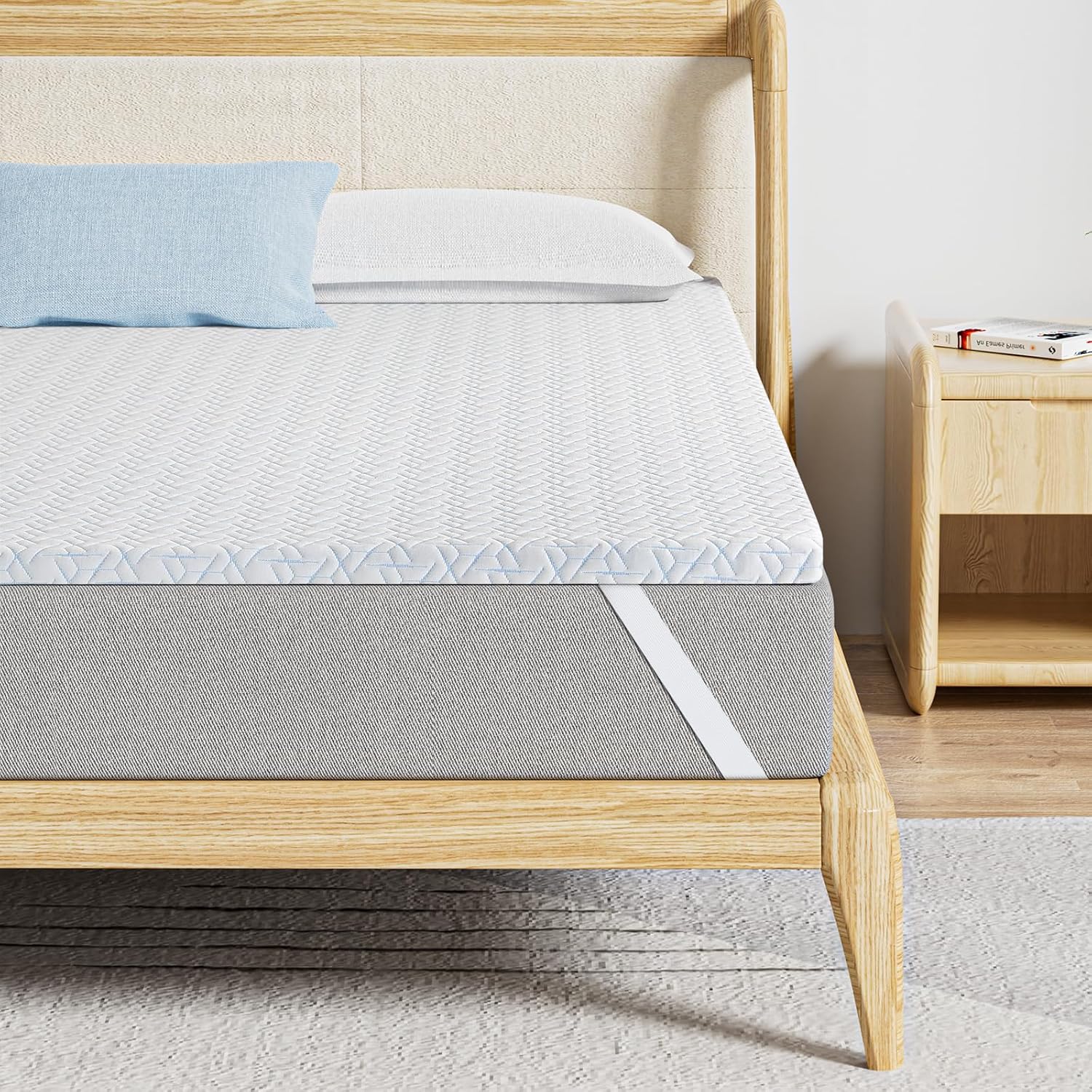 Maxzzz Mattress Topper Queen Size, 2 Inch Gel Memory Foam Mattress Topper with Cover Pressure Relief Soft Bed Topper, Non-Slip Design with Removable & Washable Cover, CertiPUR-US and Oeko-TEX 2 Inch Queen