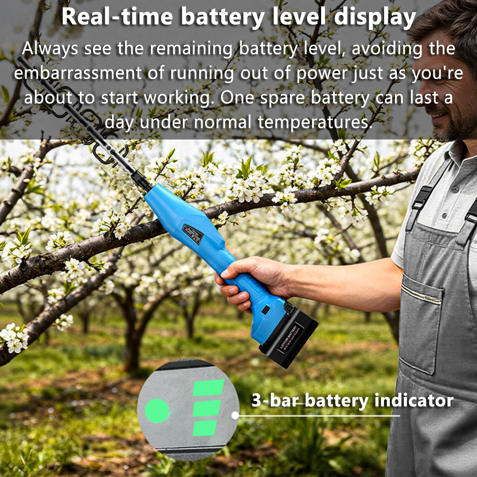 Diluyente eléctrico de flores para árboles frutales, máquina de poda de velocidad ajustable para cortar brotes y flores eficientes en árboles frutales y frutales