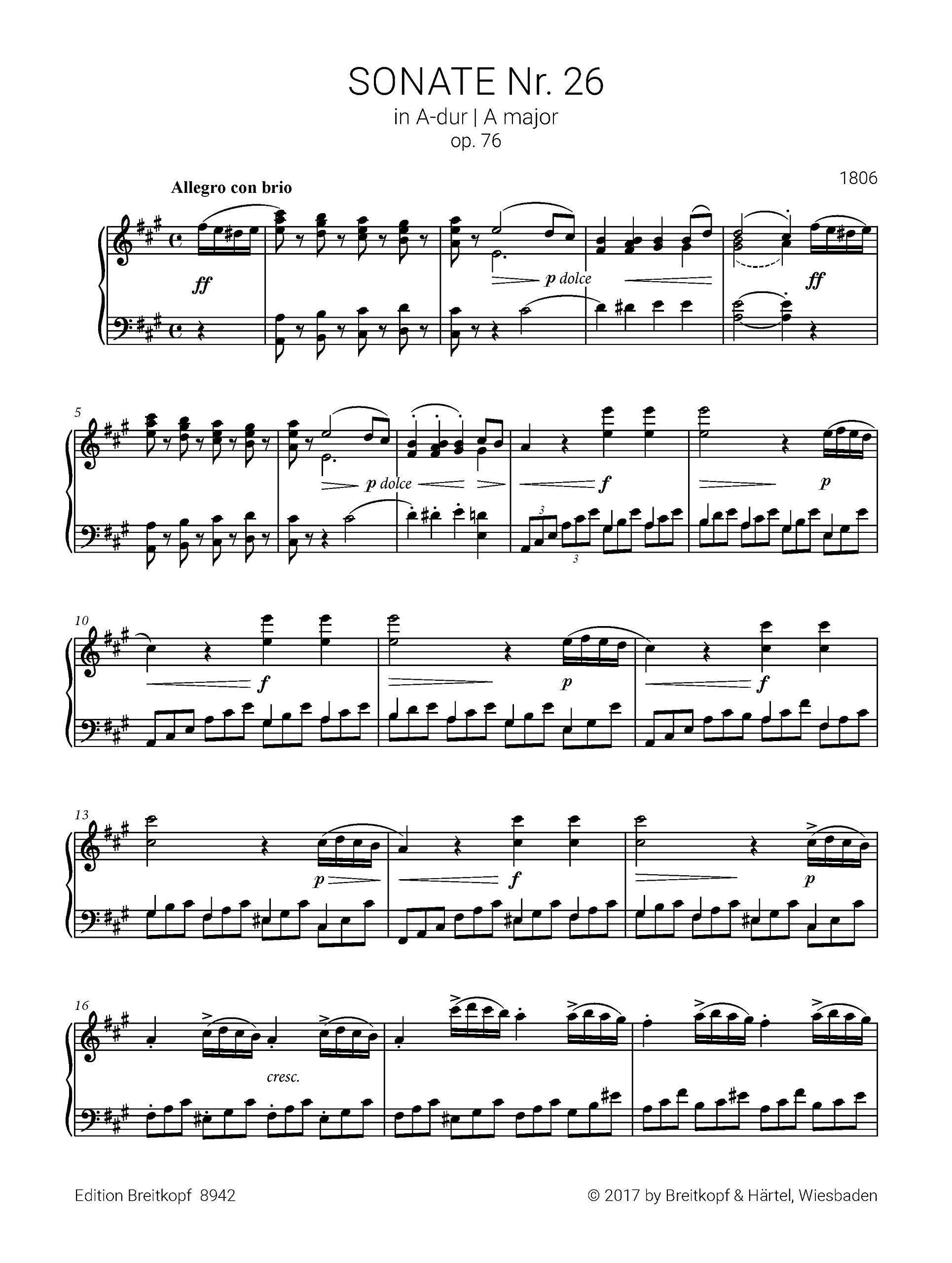 Sämtliche Klaviersonaten Band II: Sonaten mit Opuszahl. Breitkopf Urtext (EB 8942)