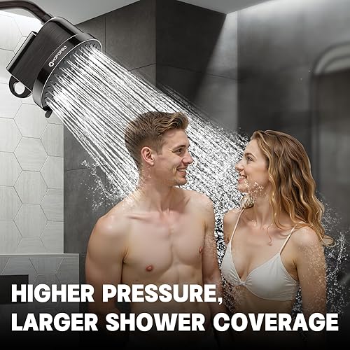 Miniatura 71 de HOPOPRO NBC News - Cabezal de ducha de alta presión recomendado con 5 modos, cabezal de ducha fijo de alto flujo de 4.1 pulgadas, cabezal de ducha