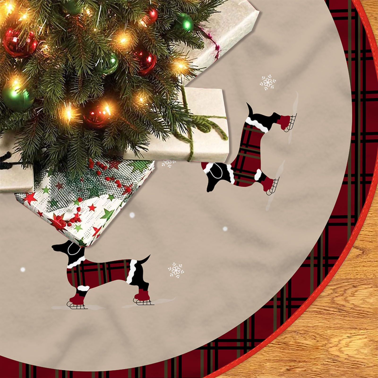 Chickwin Base Albero di Natale 120cm Gonna Albero di Natale, Babbo Natale Tappeto Albero di Natale Rosso Decorazioni Albero di Natale, Natale Decorazioni Casa Interno (72cm,Babbo Natale