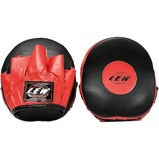 LEW Pre-Curved Leather Focus Pads - Black & Red