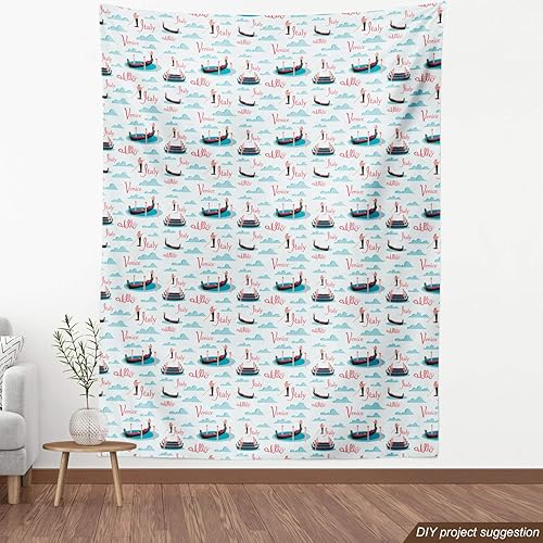 Vista 88 de Ambesonne - Tela multicolor con estampado digital por yarda Aqua Multicolor