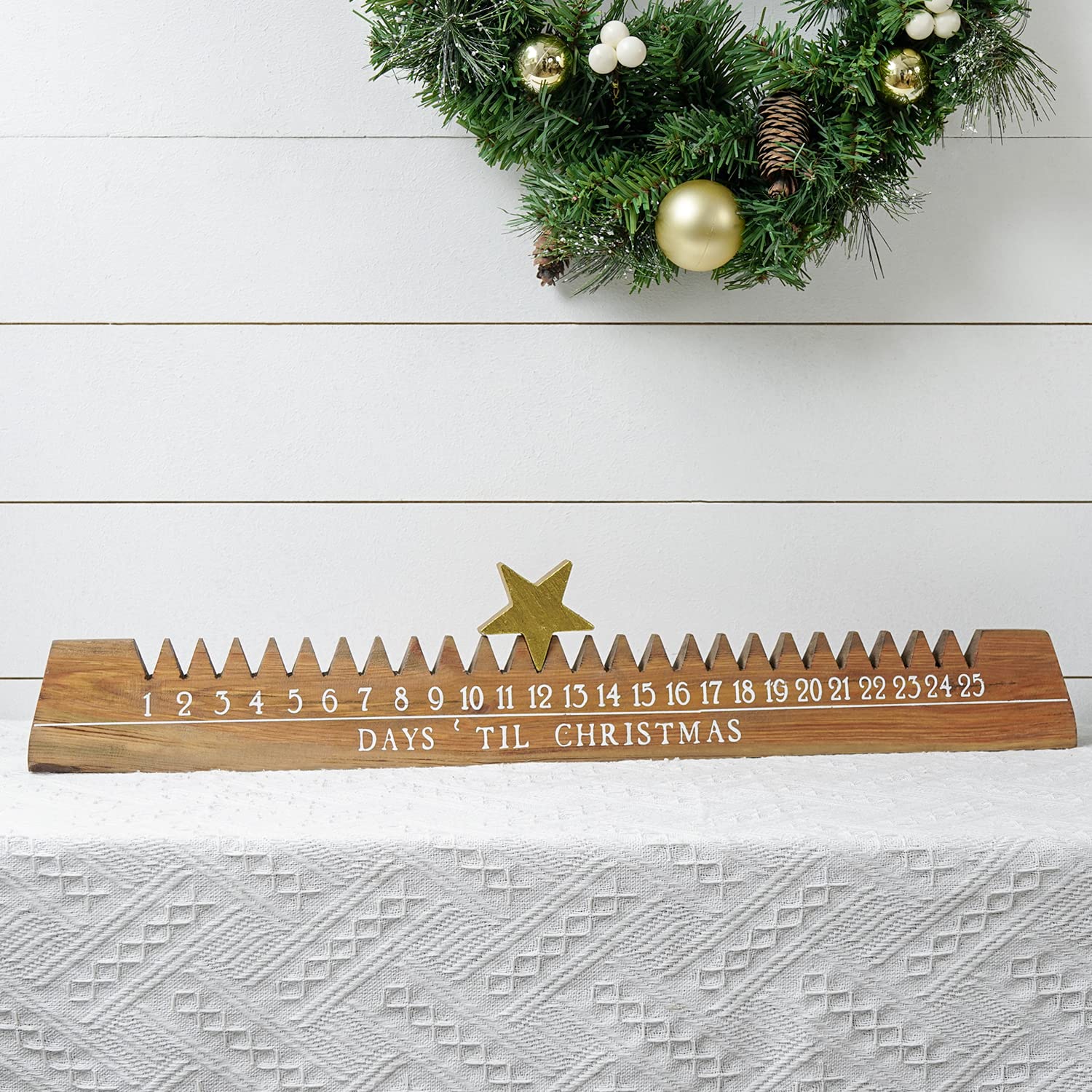 Amazon.com: NIKKY HOME Christmas Countdown Wooden Advent Calendar Rustic  Vintage Winter Tabletop Decorations Gift for Kids and Adults : Home &  Kitchen