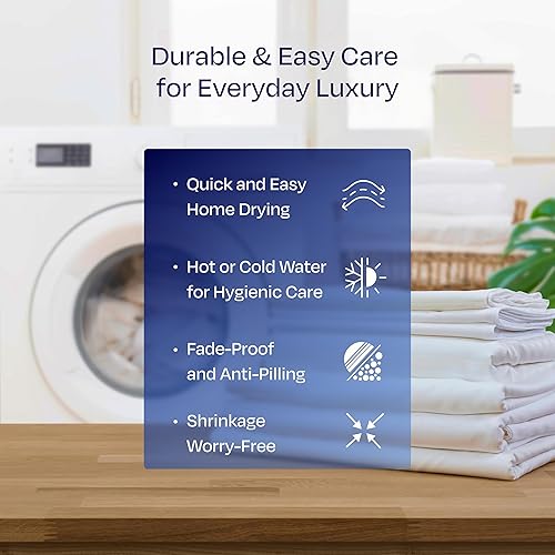 Miniatura 6 de California Design Den - Juego de sábanas, 4 piezas tamaño King, 1,000hilos, 100% satén algodón suave y grueso, incluye sábana encimera y bajera