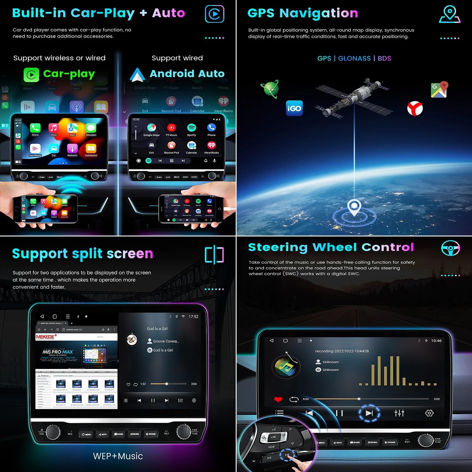 Générique Autoradio Android 10 Pouces Autoradio Plug and Play Accessoires de Voiture Autoradio avec Bluetooth et Navigation et caméra de recul pour O-pel Corsa E 2014-2019 (M100S WiFi 1G + 16G)