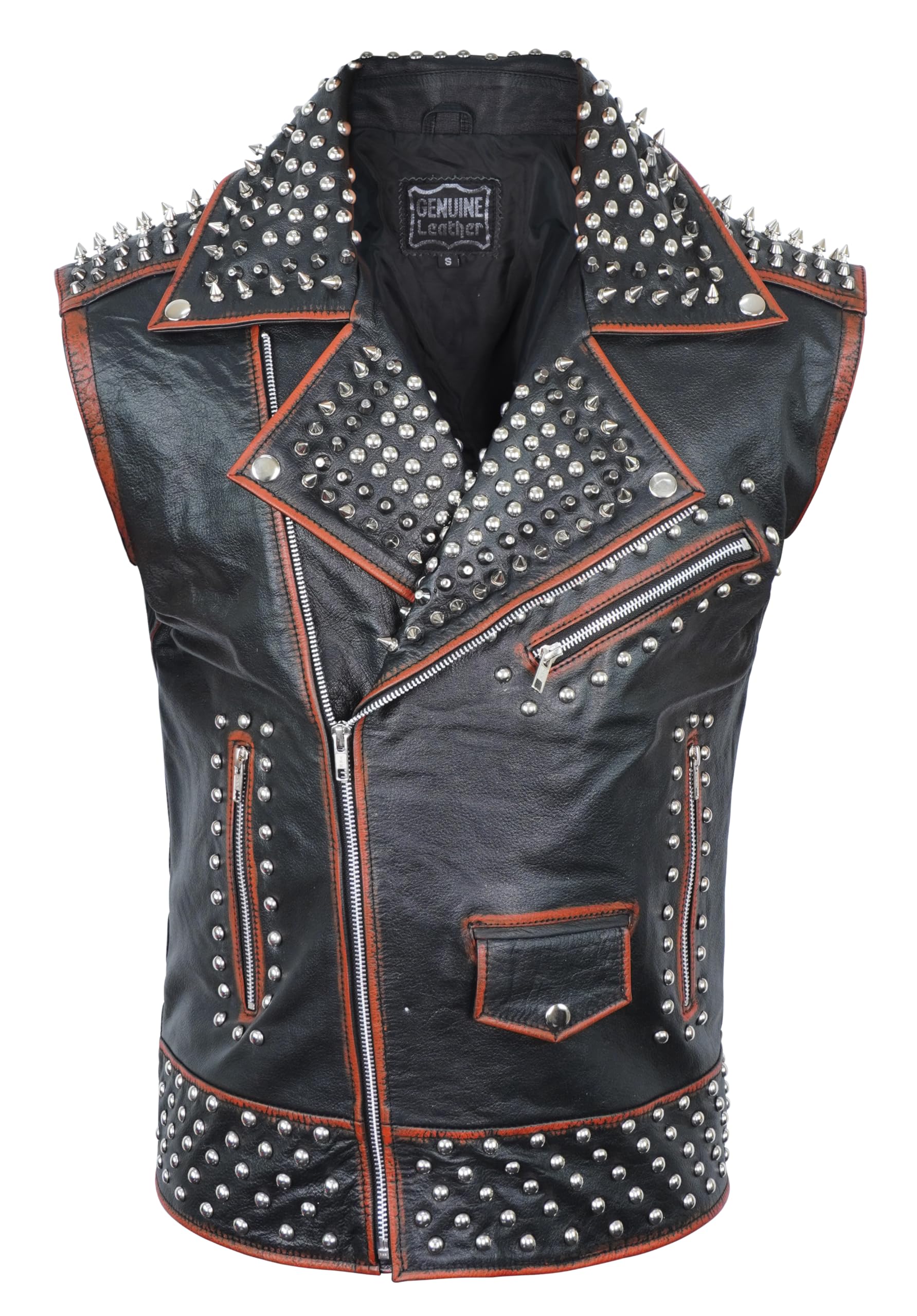 Men's Tactical BN Cosplay Vest Real Leather Halloween Costume Utility Vest