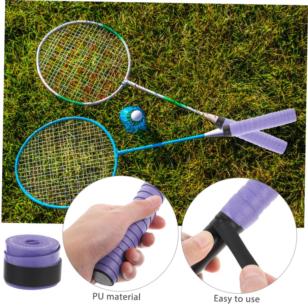Abaodam Colla per Racchette da Badminton Impugnatura Assorbente per Racchetta da Tennis Fasce per Racchette Assorbenti Il ​​Sudore Nastri per Racchetta Viola,Porpora