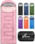 Sportneer Sac de couchage, 3-4 Saisons Sacs de couchage pour adultes Enfants Chaleureux Cold Weather Imperméable Léger Portable sac de couchage pour adultes Garçons Filles Camping Randonnée Backpacking Outdoor Travel