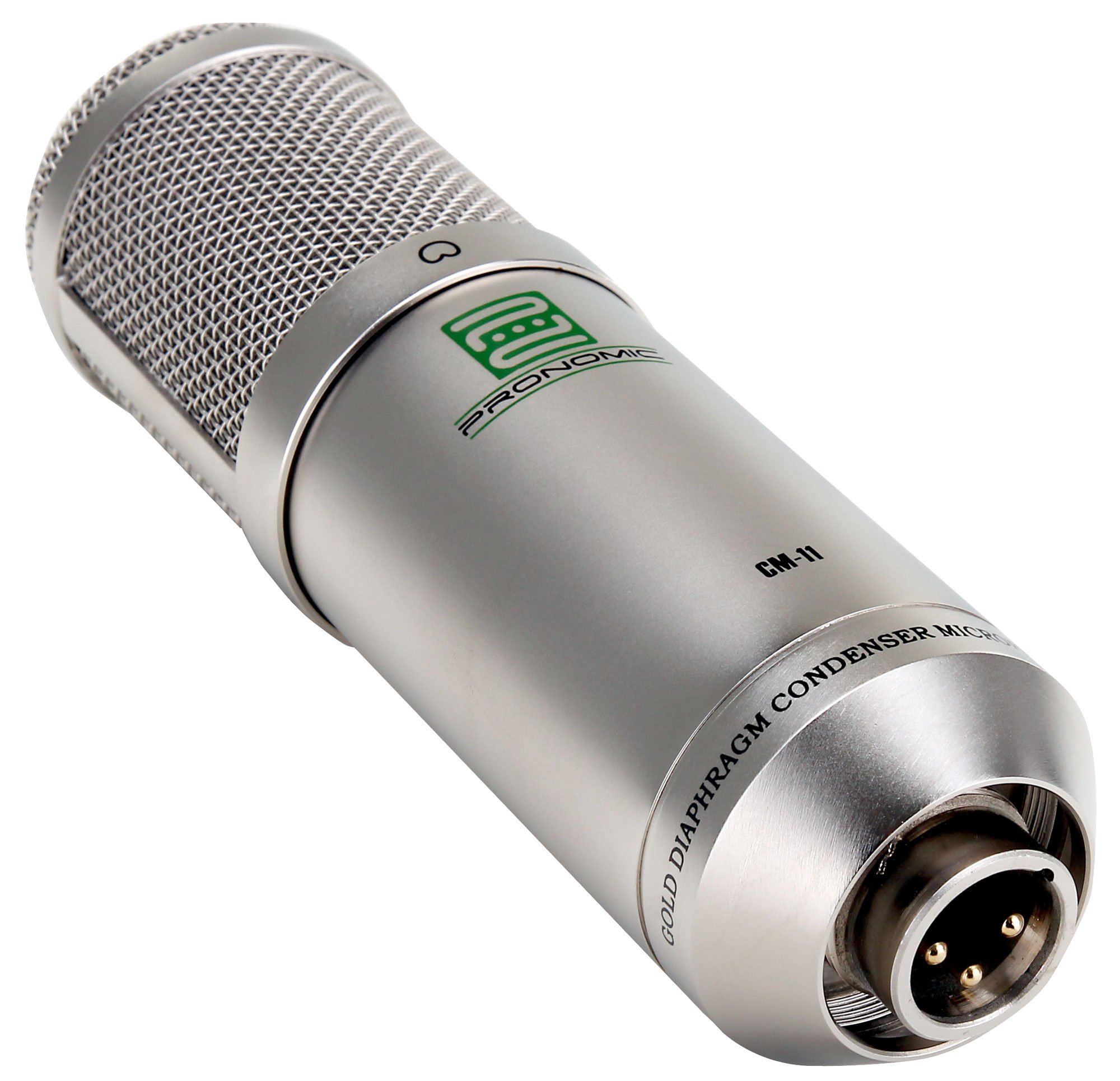 Pronomic CM-100S Micrófono de Cardioide Condensador - Microfono Diafragma Grande 34 mm con Soporte de Choque y Filtro Anti-Pop - para Streaming, Grabación, Estudio, Sonido Profesional - Plata