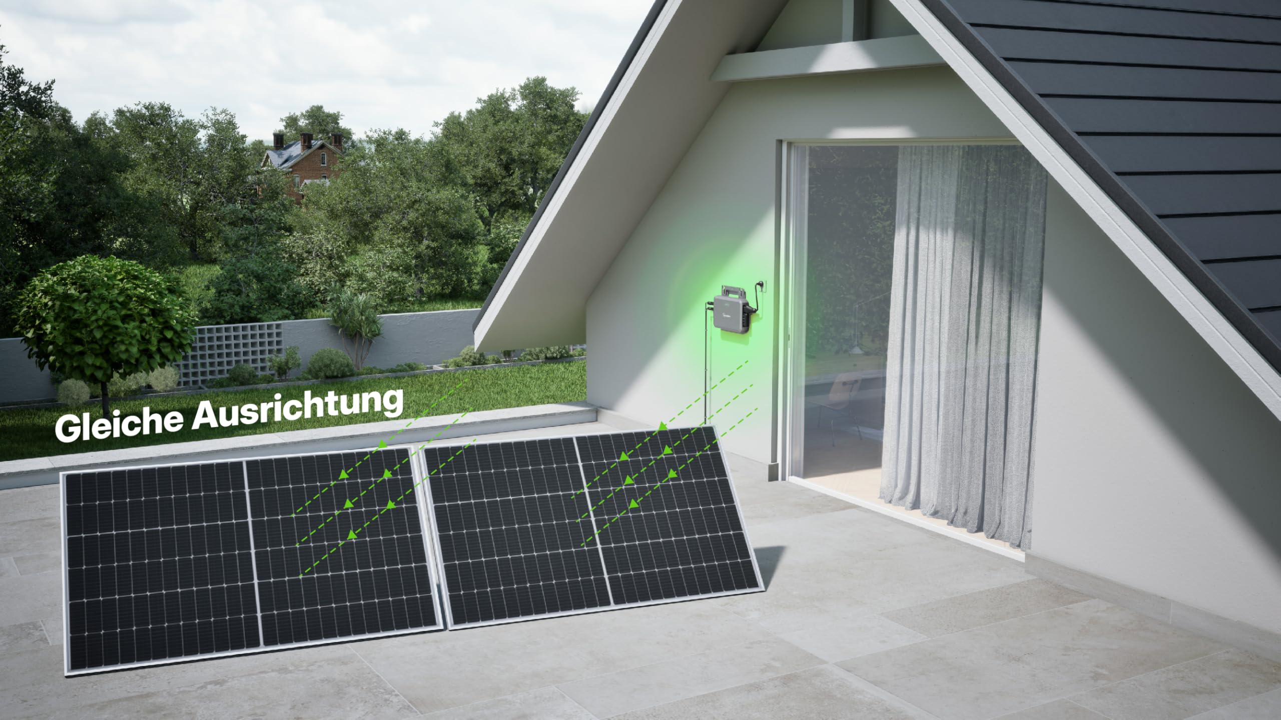 Solarway® Balkonkraftwerk 800W mit 890Wp Solarmodulen – Komplettset mit Hoymiles HiFlow 800 Wechselrichter – 2× 445W bifaziale Black Solarpanels – Mini PV Anlage für Steckdose inkl. Zubehör