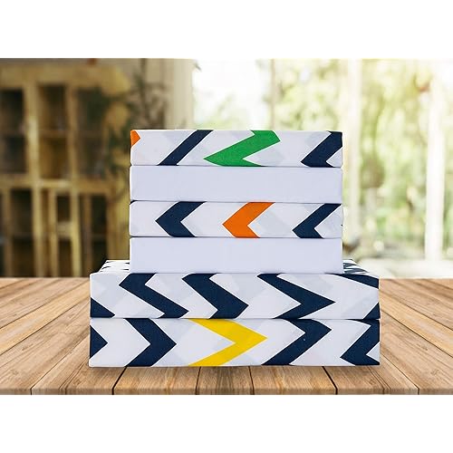 Elegant Comfort Luxury Soft Bed Sheets Chevron Pattern 1500 Thread Count Percale Egyptian Quality Softness Wrinkle and Fade Resistant (4-Piece) Bedding Set, Twin/Twin XL, Chevron Colorful