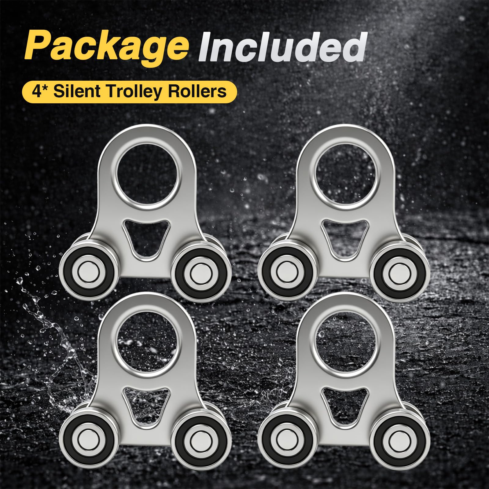 4-Wheel Silent Trolley Rollers, Four Bearing Trolleys Compatible with 1-5/8'' Wide * 1-5/8'' High Strut Channel Trolley Track, 4 PCS — Amazon image 7