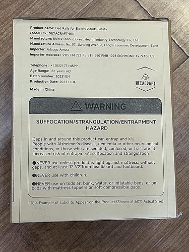 Miniatura 5 de Rieles de cama para adultos mayores, bastón de cama ajustable con bolsillo de almacenamiento y correa de fijación, rieles de asistencia de cama