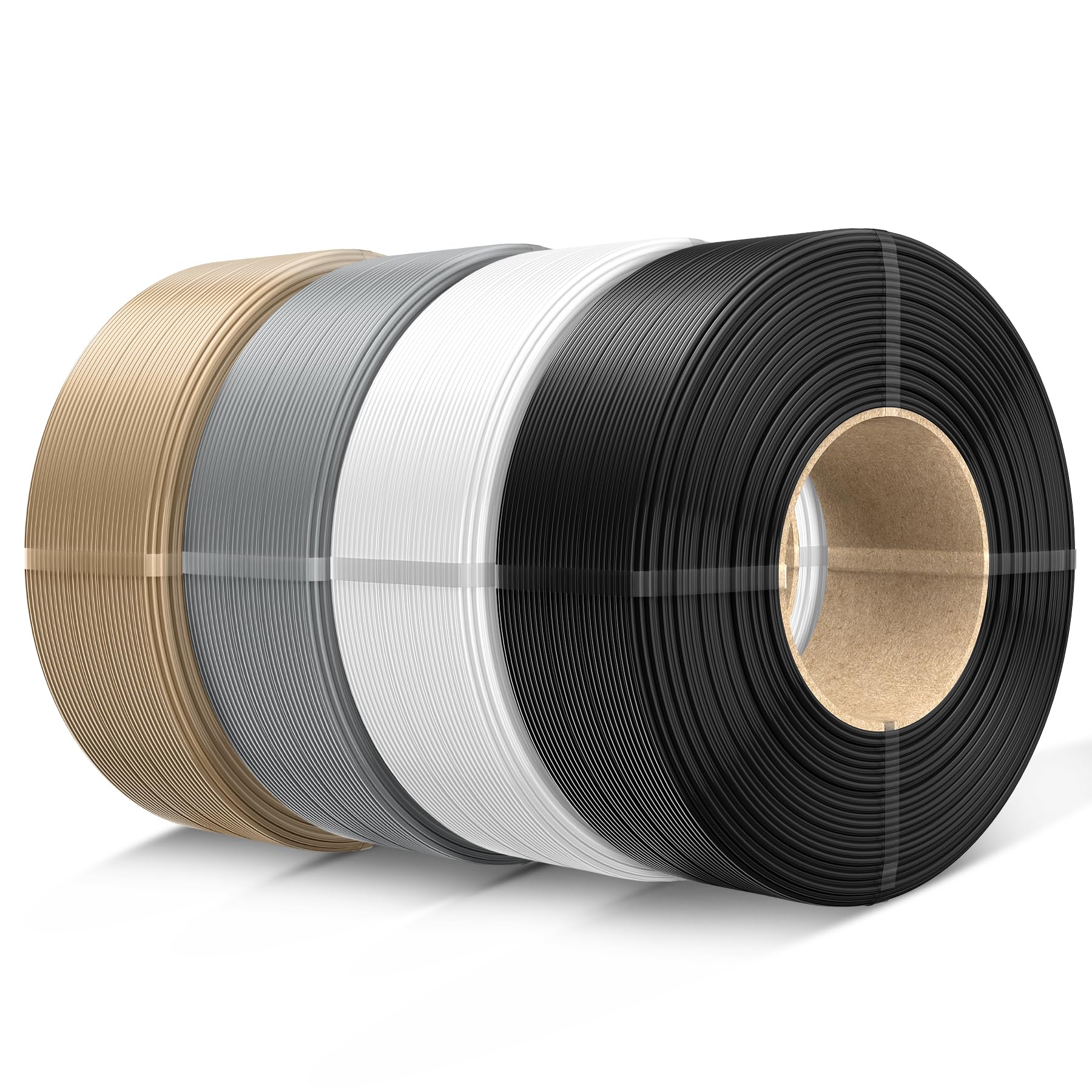 SUNLU 4 kg de recharge de filament PETG 1,75 mm, 1 kg/rouleau, noir + blanc