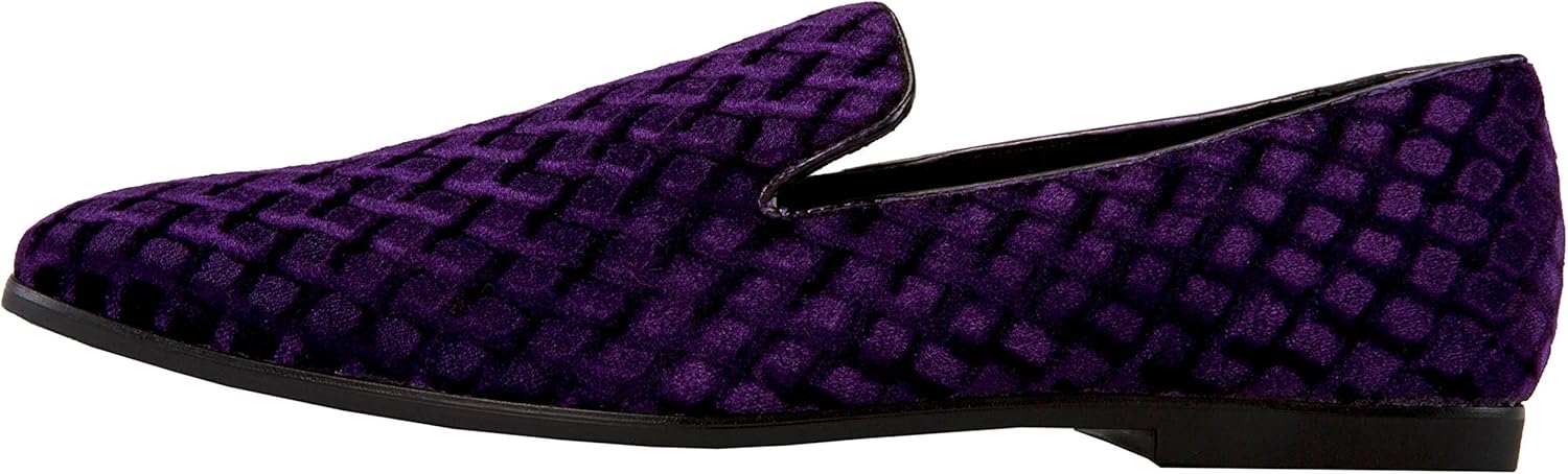 Amali Fishman Men’s Dress Shoes Plush Velvet with a Quilted Design Slip-on Driver Shoes for Men Velvet Loafers The Original Smoking Men Tuxedo Slipper Shoes - Image 2