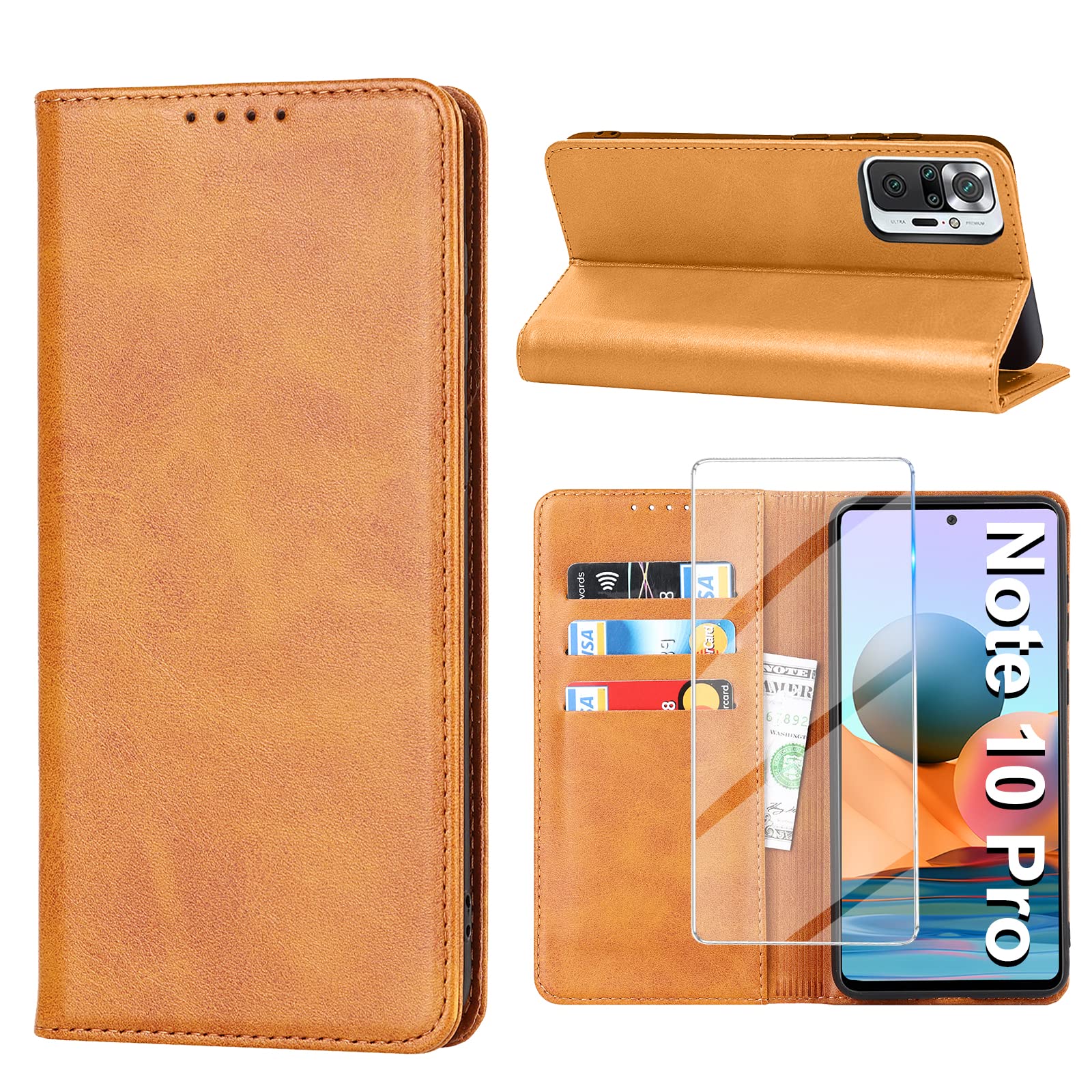Étui de protection Note 10 Pro anti-choc avec porte-cartes en cuir - 8
