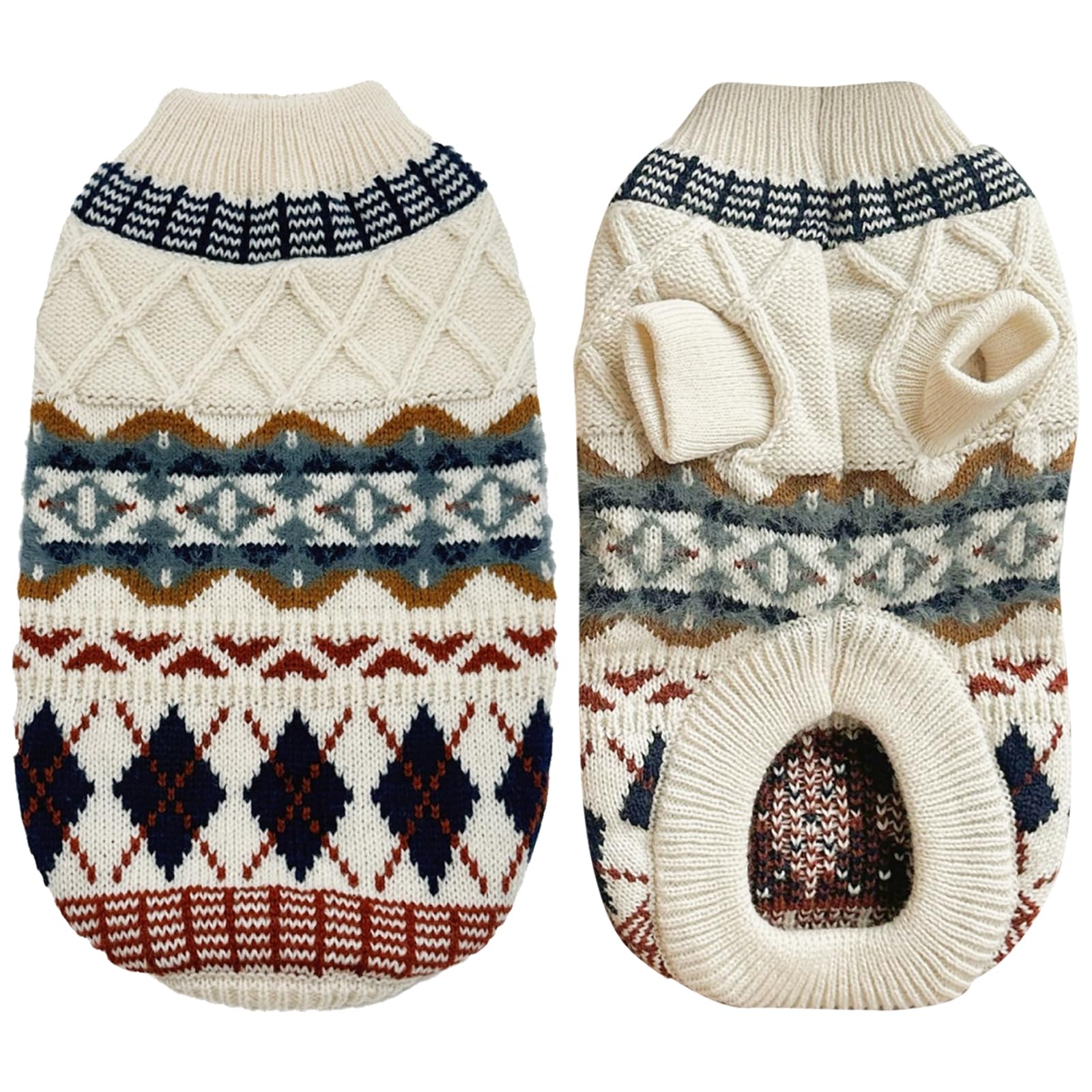 TYXHXTF Maglione per cani, Maglione Cane di Taglia Piccola, Cappottino Lavorato a Maglia, Cappotto Invernale per Cani, Scaldino Ispessimento Pullover Maglieria Cappotto All'uncinetto Vestiti