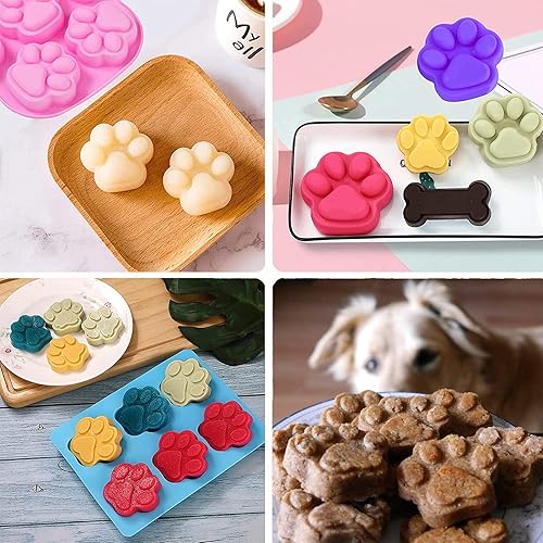 Miniatura 6 de Moldes de silicona para cachorros, patas y huesos, moldes de silicona antiadherentes de grado alimenticio para chocolate, dulces, gelatina, cubitos