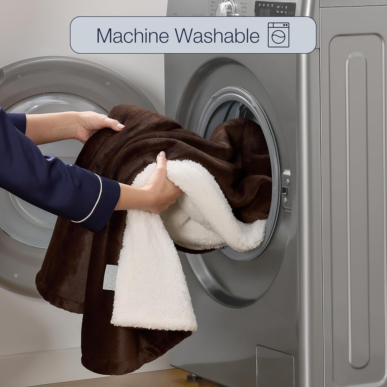 Casual Living Sherpa Twin/Twin XL Blanket Plush Fuzzy Cozy Fleece Bed Blanket for Bedroom Oversized Throw for Couch or Sofa Home Decor Washable Reversible Premium Warm Soft, 60-inch x 80-inch, Brown