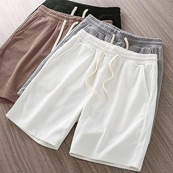 Mens Shorts with Pockets Multi Lightweight Elasticated Waist Classic Fit Baggy Trousers Breathable Training Short Comfortable Half Pants Summer Holiday Beach Shorts