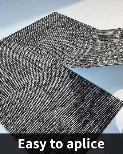 Miniatura 5 de Alfombra cuadrada de 12 azulejos32 pies cuadrados, azulejos de alfombra comercial, altura de pelo de 0.27 pulgadas, alfombra de azulejos, respaldo