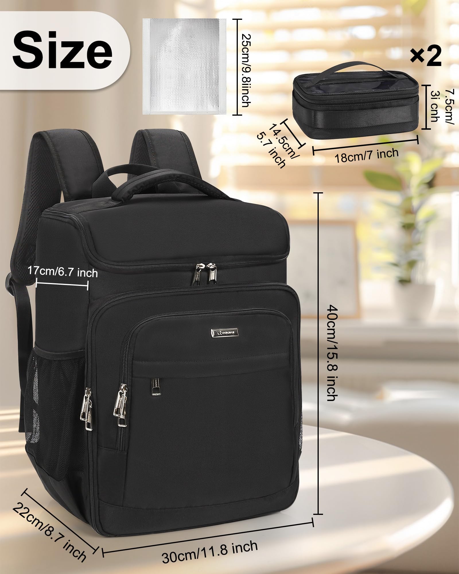 Relavel Large Black Barber Travel Backpack Bag