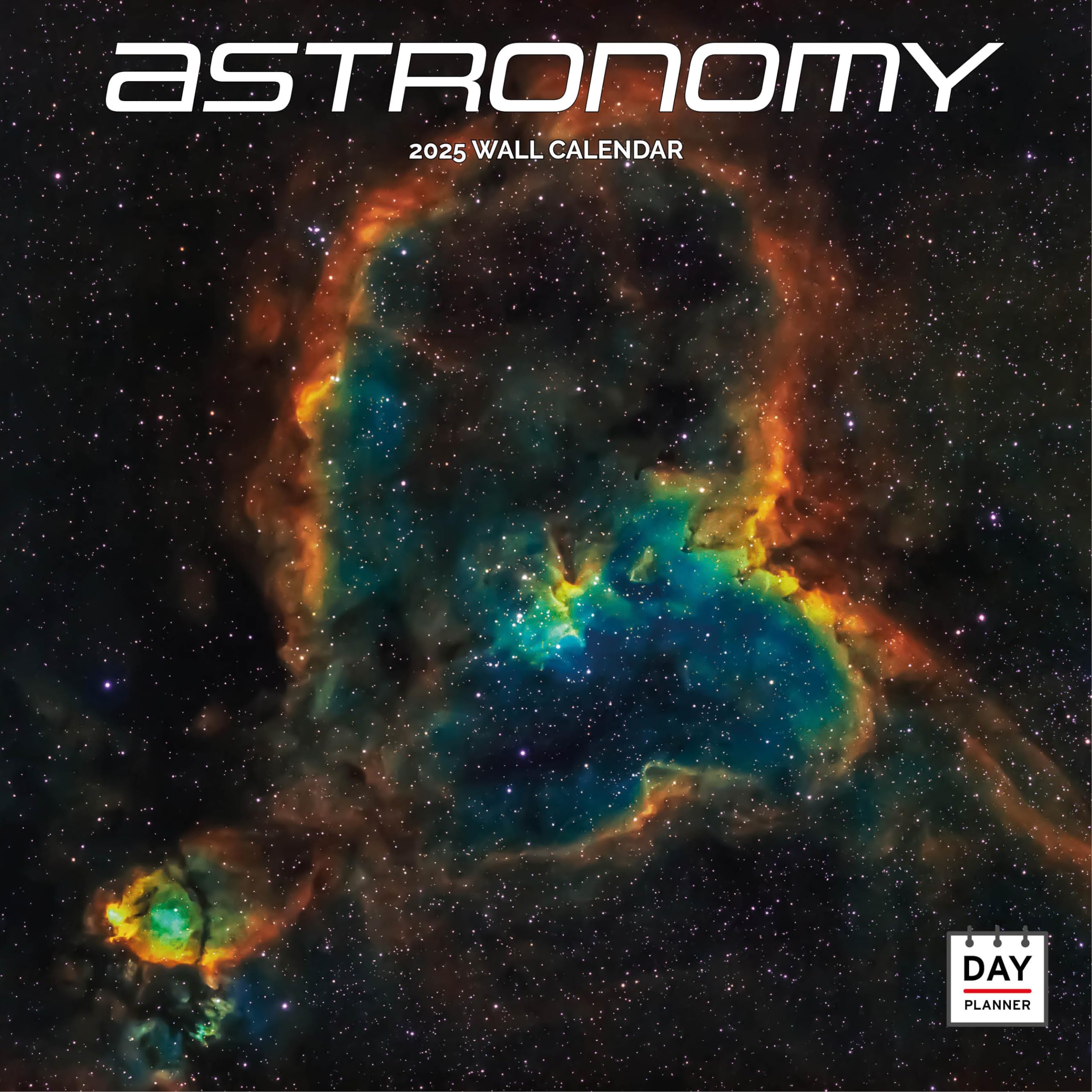 Dayplanner Publishing Astronomy Calendar 2026, Large Square Wall Calendar With Organisational Stickers, 16 Month