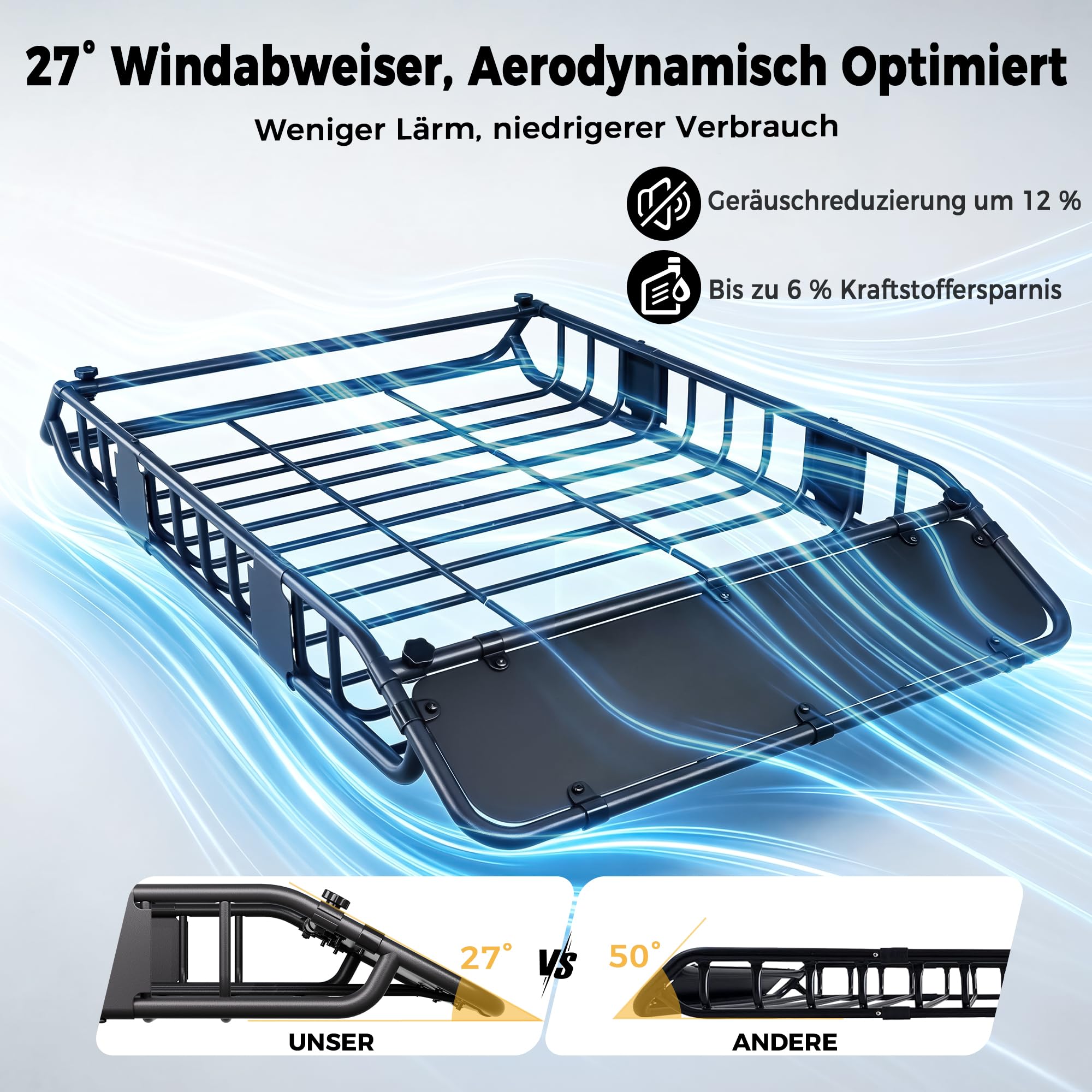 Dachgepäckträger 137 x 86 x 15 cm mit wasserdichter Dachtasche 425L | 90kg Tragfähigkeit, Verstellbare Trennstange, Gepäcknetz, Spanngurte & Schlösser, Universal für SUV Pickup Camping