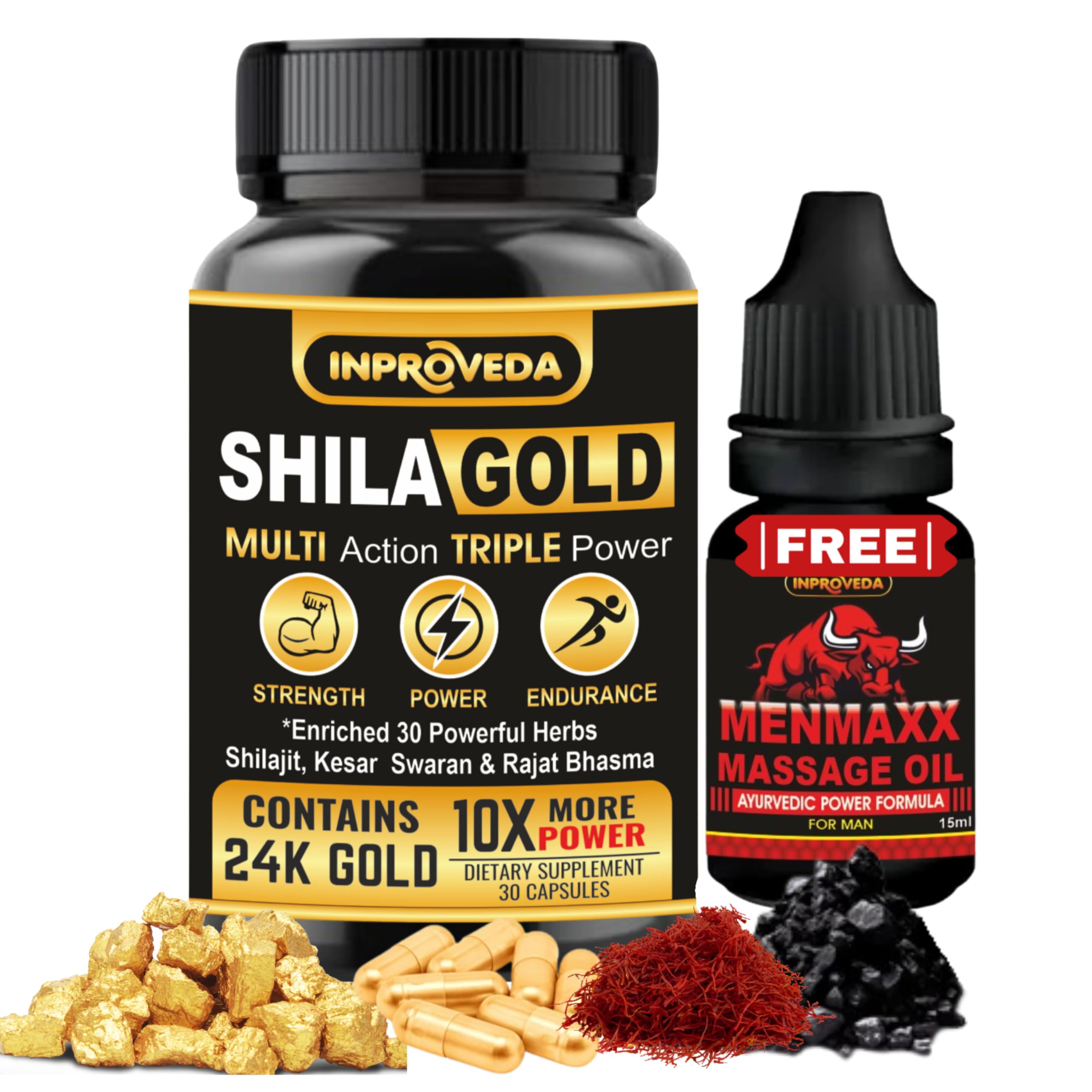 Shilagold Shilajit Gold Multi Action Triple Power Ayurvedic Capsules For Men with Swarna Bhasma, Ashwagandha, Gokshura, Shatavari | 100% Ayurvedic - 30 Count (B0CG5MNCG6) Amazon Price History, Amazon Price Tracker