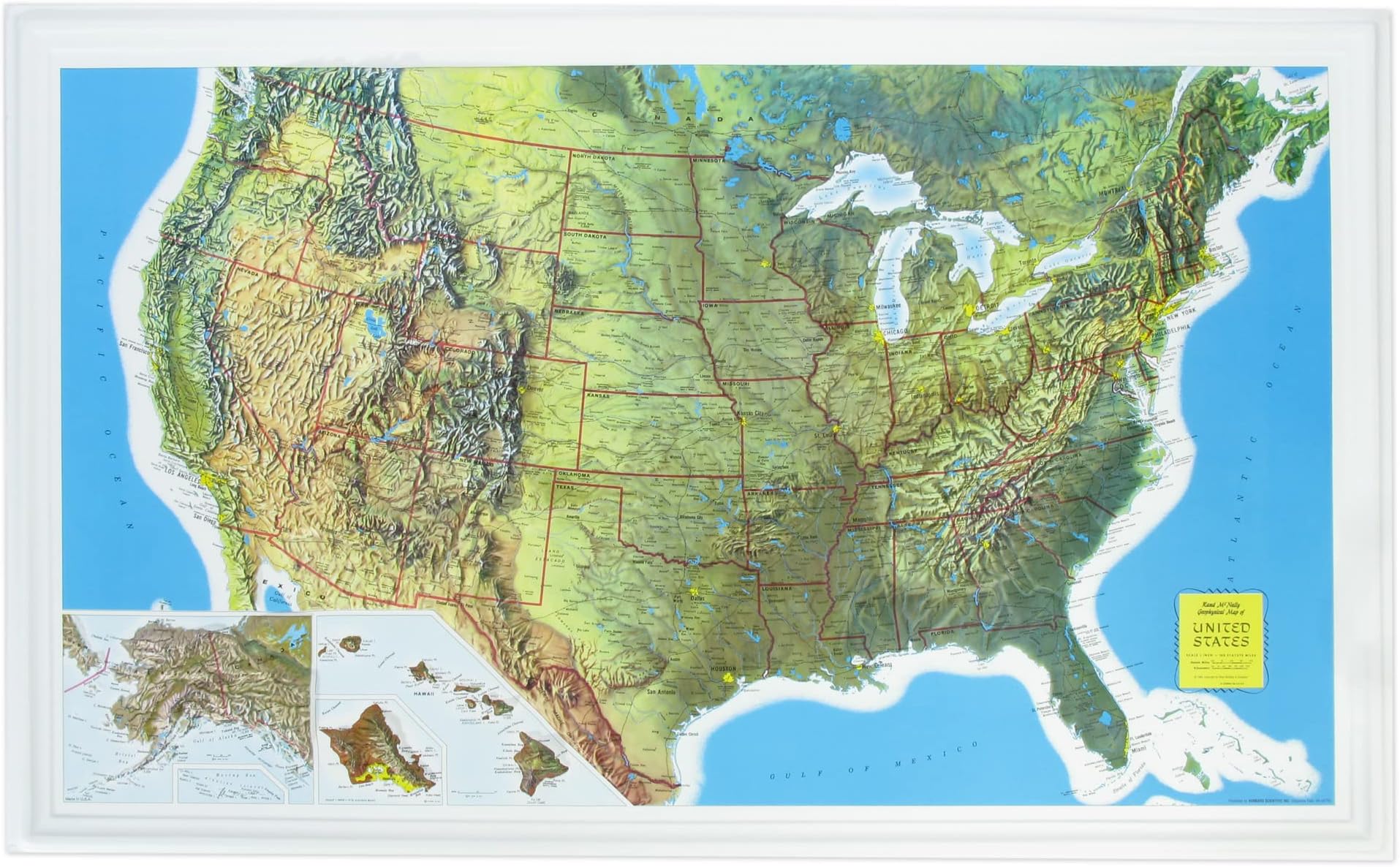 HUBBARD SCIENTIFICAMERICAN EDUCATIONAL PROD 432 - United States Relief Map - United States Relief Map - Each
