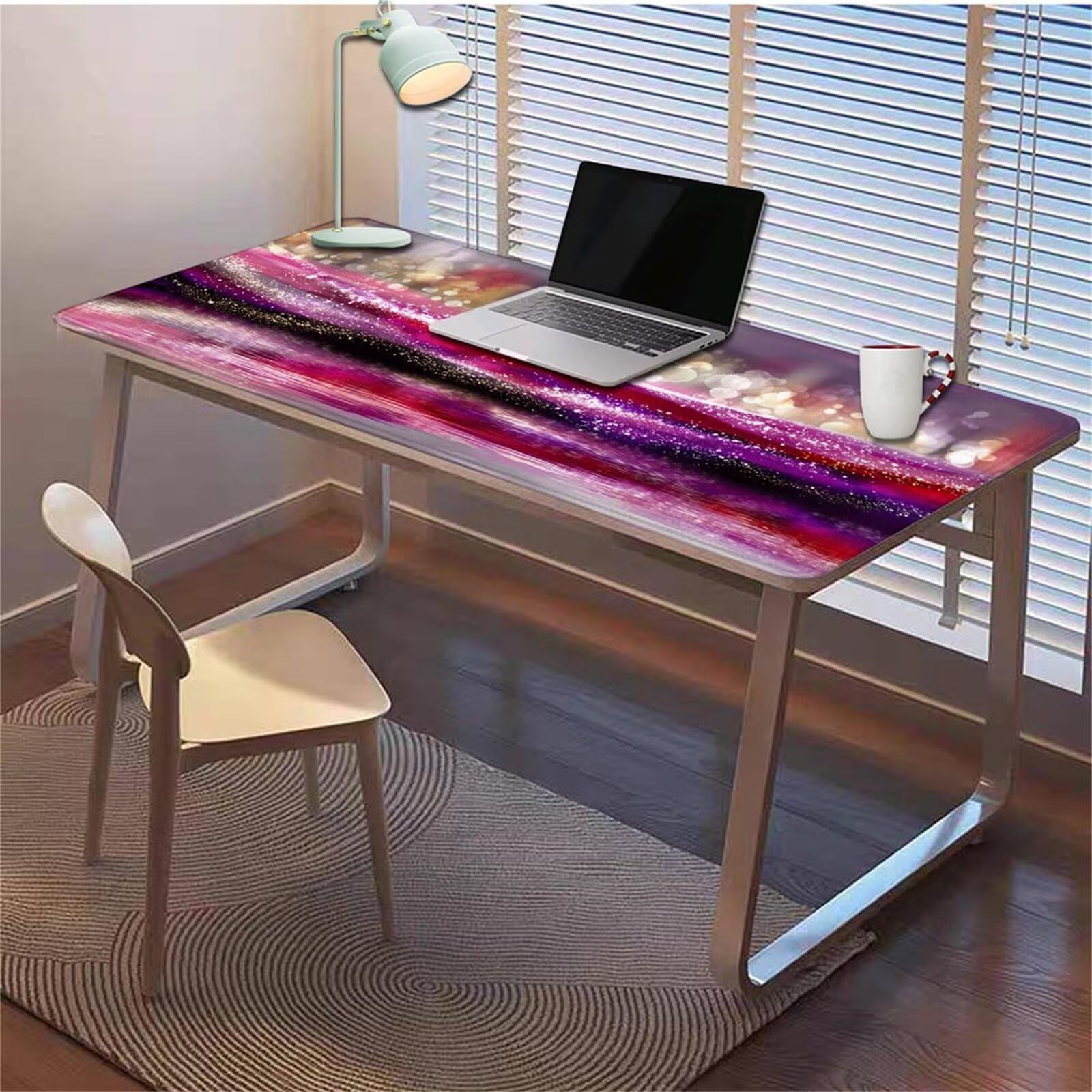 Gamingowa podkładka pod mysz 1200 x 600 x 3 mm, XXL, wodoszczelna, odporna na ścieranie, z przyszytymi krawędziami, fioletowa, podkładka na biurko, poprawia prędkość i precyzję, do laptopa, komputera