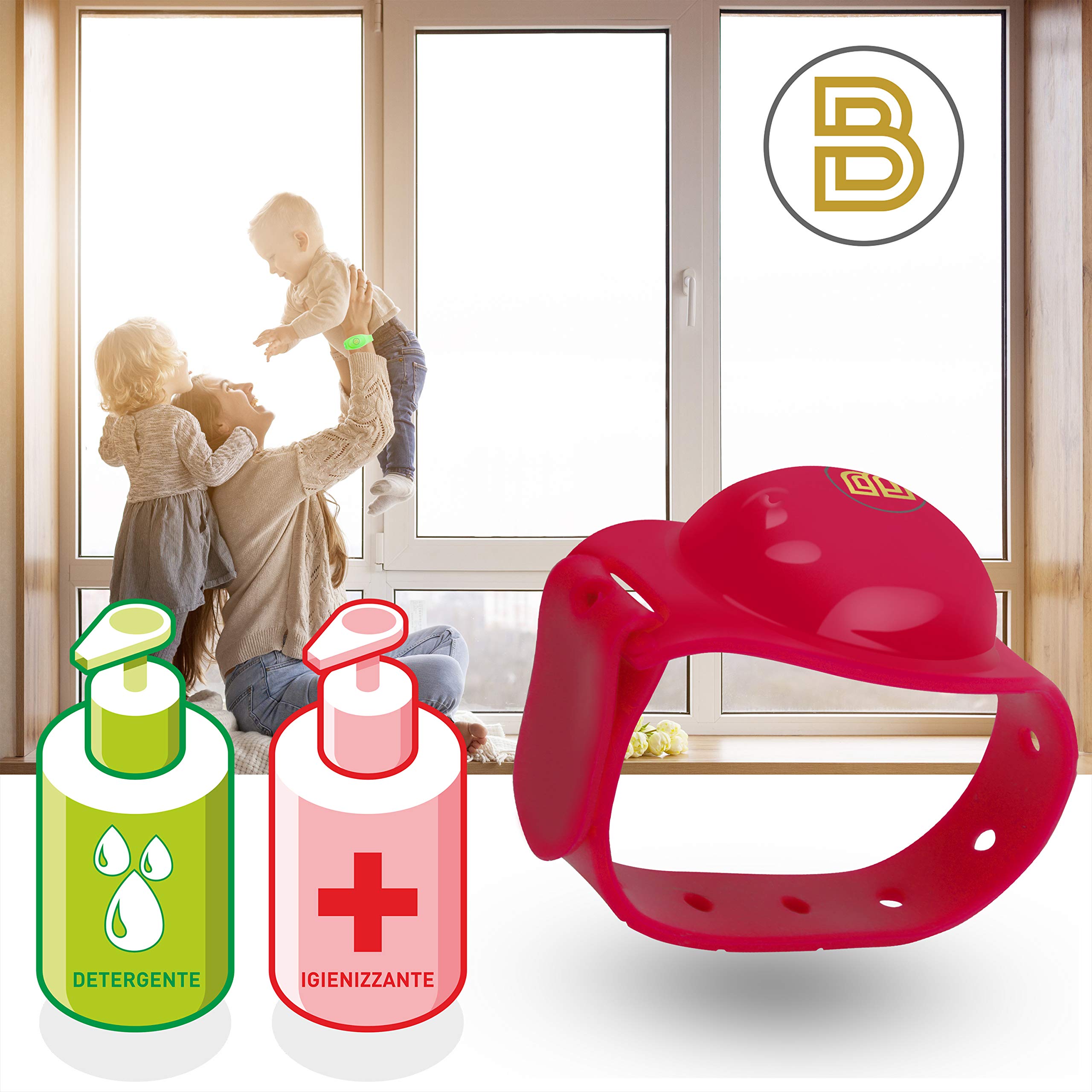 Braccialetto Igienizzante Mani Disinfettante Porta Gel Donna Bambino Uomo in Silicone Scuola Lavoro Ricaricabile da Viaggio Erogatore Regolabile Bambini Adulti 8 Pezzi Multicolor