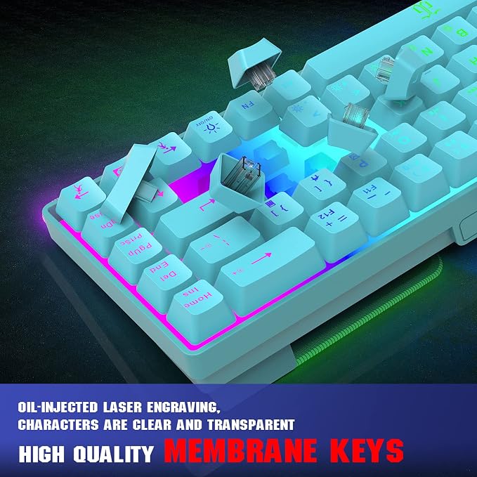 Teclado Gamer 68Blue 65% RGB Con Cable miniatura 6