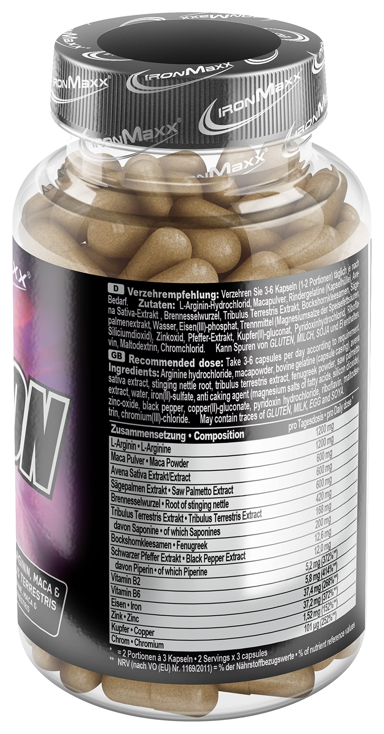 IronMaxx Teston Muscle Blaster - 130 Kapseln | mit L-Arginin | Hochdosierte Muskelunterstützung | Unterstützt die Durchblutung und Sauerstoffversorgung der Muskeln